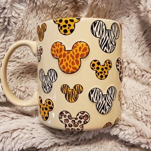 Disney Parks Animal Kingdom 3D Animal Print Mickey Ears Safari Coffee Mug